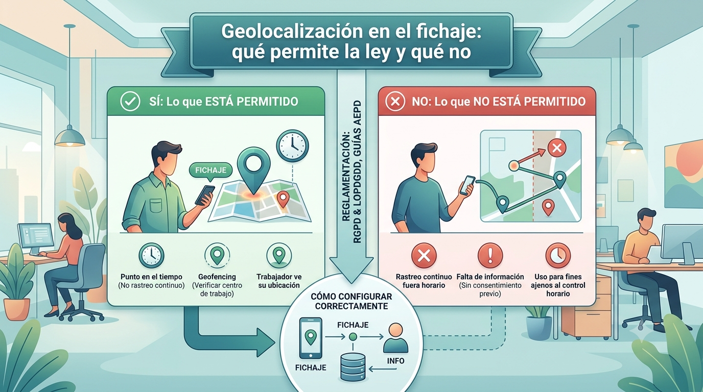 Geolocalización en el fichaje: qué permite la ley y qué no