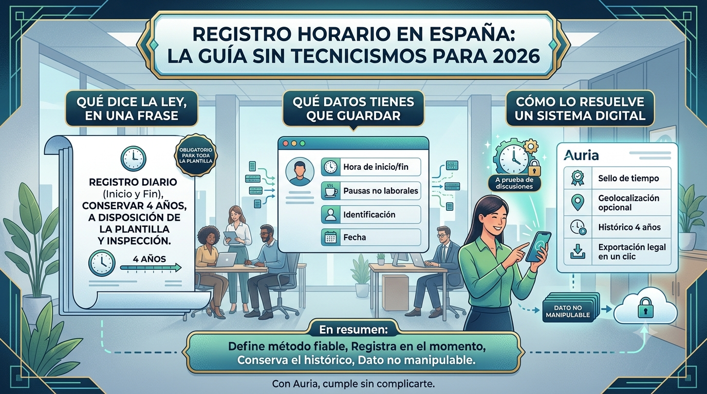 Registro horario en España: la guía sin tecnicismos para 2026